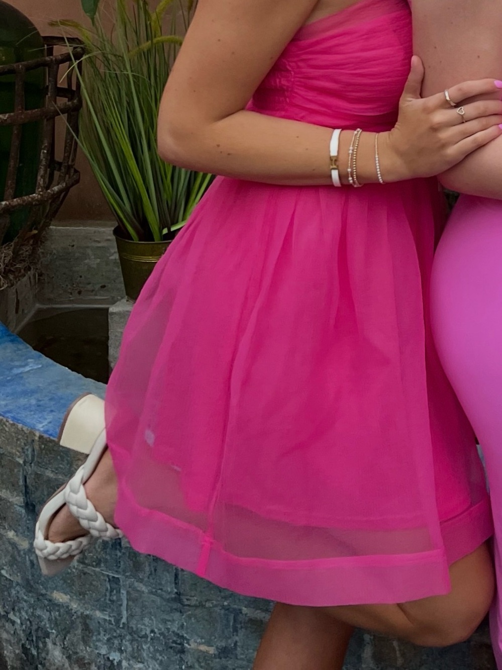 Bright Pink spaghetti strap cocktail Dress